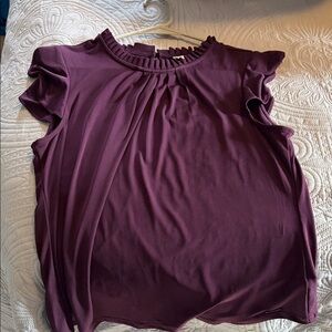 Calvin Klein Plum Ruffle Sleeve Blouse